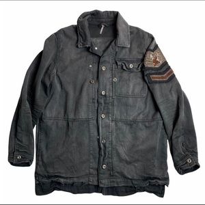 Free People Embellished Military Shirt jacket